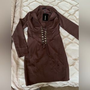 BROWN CORSET DRESS - BNWT